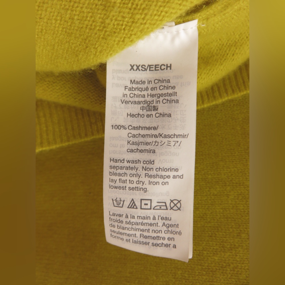 J. Crew 100% Cashmere Yellow Crewneck Sweater XXS - Gently Used, Flaws - Picture 10 of 10